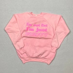 Vintage 70's Cotton-Candy Pink Graphic Pullover Sweatshirt